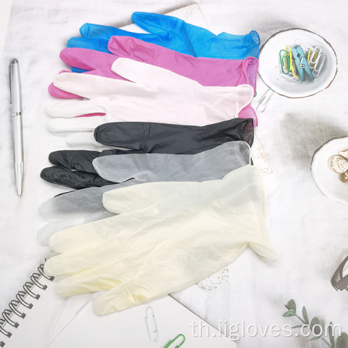 การตรวจสอบการทิ้งถุงมือลาเท็กซ์ Hotel Hotel Hotel Safety Bubic Safety Non-Enterile Medical Gloves Vinyl Gloves